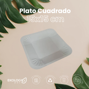 Plato blanco cuadrado 15x15